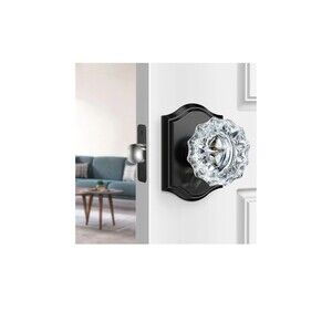 Glass Door Knobs, Black Crystal Door Knobs, Passage Glass Crystal Door Knobs ...